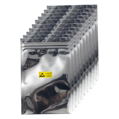 Antistatic Bags, 100pcs Resealable ESD Bags 4x6inches with Labels for GPU Hard Drive SSD HDD and Electronic Device (Ziplock-4X6-100pc)