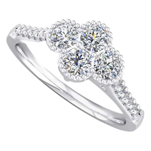 Image of 18ct White Gold Beaded Diamond Cluster Ring 9715/18W/DQ10 M