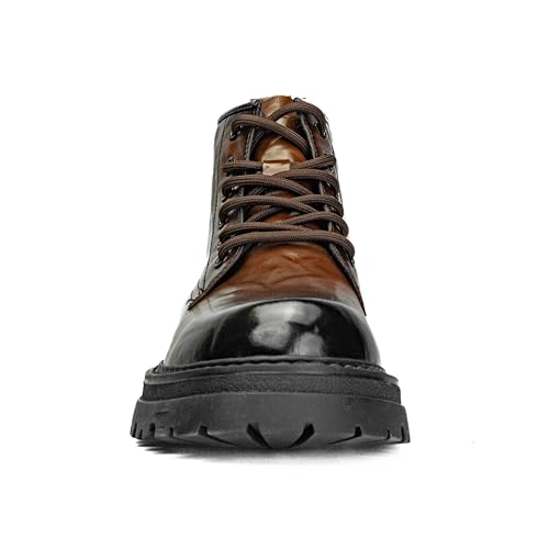 Men’s Vintage Combat Boots – Faux Leather Lace-Up Ankle Boots with Rugged Outsole & Pull Tab – Durable Work Footwear for Fall, Winter, Outdoor & Casual Use3