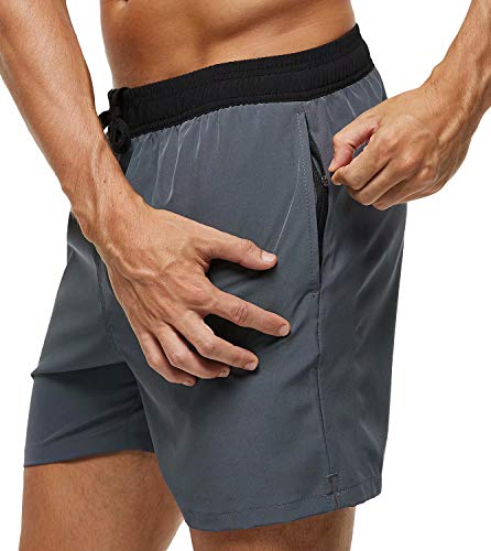 Tyhengta Men's Swim Trunks Quick Dry Beach Shorts with Zipper Pockets and Mesh Lining