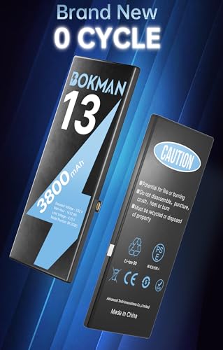 bokman Akku für 13, Hohe Kapazität 3800 mAh Lithium-Polymer-Akku mit Allen Werkzeugsets