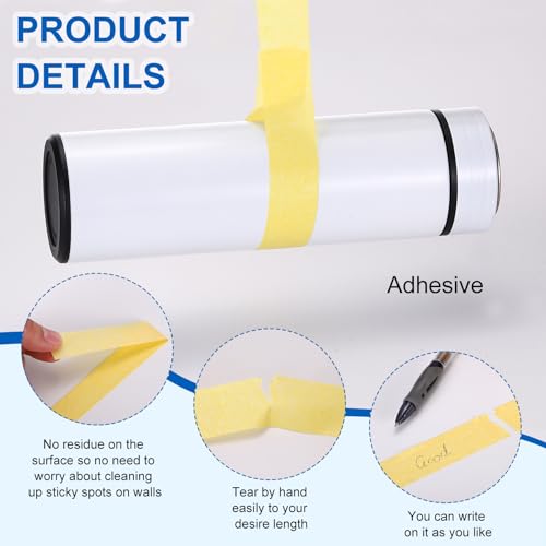 Image of PATIKIL Painters Tape 4 Inch x 55 Yards, Adhesive Masking Tape Yellow Paint Tapes for Wall Painting DIY Artist Craft Arts Decoration Labeling