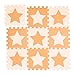 Relaxdays Puzzlematte Sterne, 9 Stück, 18 Teile, EVA Schaumstoff, schadstofffrei, Spielunterlage 91x91 cm, orange-beige