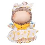 lasuroa 2stk Rock für Puppen, Kawaii Plüschpuppen Kleidung Stylisches Gelb Puppenkleidung mit Süßem Haarband für 17cm Plüschpuppe(Nur Kleidung)