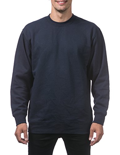 Pro Club Men's Plain Blank Crew Neck Fleece Pullover Sweater (9oz)