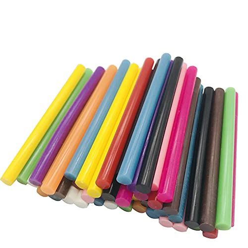 TAZYYZUU 50 Pcs Colorful 7MM Hot Melt Glue Sticks for Electric Car Audio Craft Repair Adhesive Wax Stick