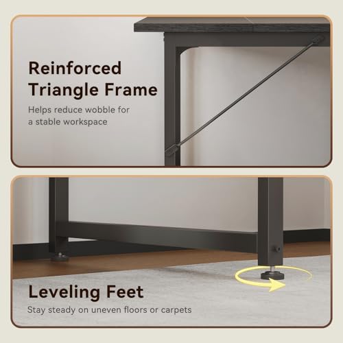 Image of Coleshome 79 Inch Large Computer Desk with Power Outlet, Extra Long Desk for Home Office & Gaming, Spacious Writing Table for Study and Crafting, Black
