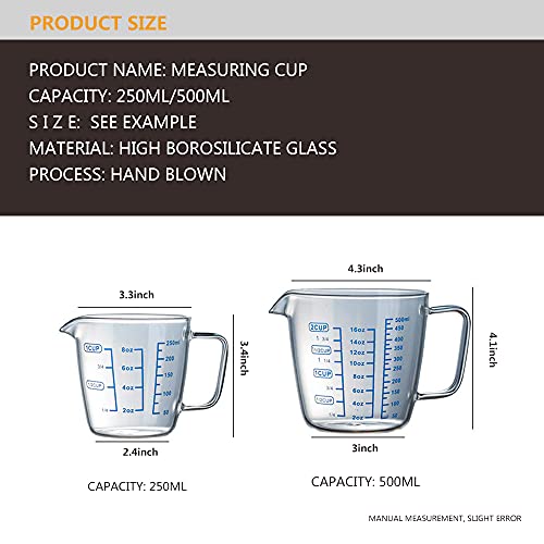 500Ml/16 Oz Heat-Resistant Glass Measuring Cup With Scale For Laboratory, Children's Milk Making, Kitchen Baking, Etc. #TOP6