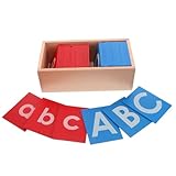 DECHOUS Montessori Sandpapierbuchstaben aus Holz Pädagogisches Sprachwerkzeug für Vorschule und Kindergarten Kindersicher Vielseitig für Montessori Klassenzimmer und Heimunterricht