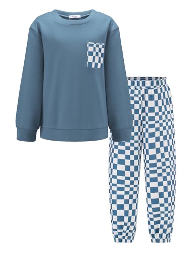 Arshiner Boys Fleece Colorblock Sweatshirt & Pants Set (2–12 years)