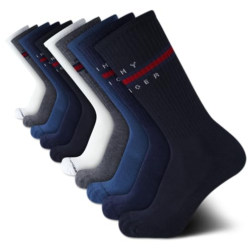Tommy Hilfiger Men's Athletic Socks - Cushioned Crew Socks (10 Pack)