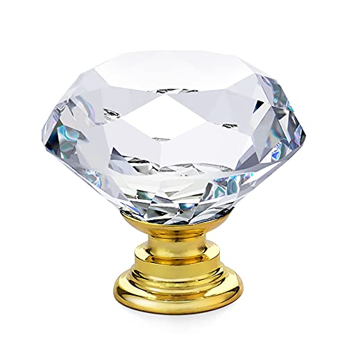 Ravinte 20 Pack Crystal Drawer Knobs - Glass Cabinet Knobs, Diamond Shaped, 30 mm with Gold Base by Ravinte - Image 9