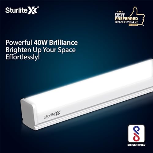 Image of Sturlite Nexon 40 Watt LED Batten| 6500K Cool White Color Temperature Tube light| Sleek Elegant Design With CRI Tech| LM-80 Tested, 4300 Lumens| 25000 Hrs Rated Life - (Pack of 1)
