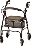 NOVA Medical Products GetGo Classic Rollator Walker, Rolling Walker for Height 5’4 - 6 inch, Seat Height is 22.25 inch, Red, Classic Standard, 1 Count