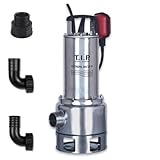 T.I.P. Schmutzwasser Tauchpumpe - Baupumpe Edelstahl (19.500l/h Fördermenge, 10,5m Förderhöhe, 1,05bar Druck, 1.200W, 40mm Korngröße, Waschlauge geeignet, Flüssigkeit bis 95°C)Extrema 300/10 IX,30072