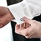 Ouligay Herren Manschettenknöpfe Schwarz Klassische Manchettenknoepfe Silber Cufflinks for Men Bräutigam Manschettenknöpfe für Hochzeit Tanzparty Business