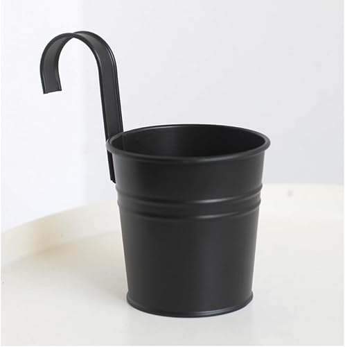 Miniatura 4 de JPORSHU 8 macetas colgantes, macetas colgantes de hierro de metal, macetas de flores, barandilla de jardín, valla colgante de metal para decoración