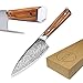Shoko® Damastmesser Gyuto Kompakt mit persönlicher Gravur I Japanisches Kochmesser mit scharfer 2mm Klinge I Damast-Küchenmesser mit patentiertem Olivenholz-Griff für ermüdungsfreies Schneiden