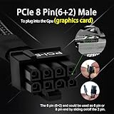 YEZriler 8 Pin PCIe Cable for EVGA Power Supply, PCIe 8 Pin Male to (6+2) Male PCI Express Power Adapter Sleeved 25-inch (63cm) - Image 3