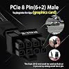 YEZriler 8 Pin PCIe Cable for EVGA Power Supply, PCIe 8 Pin Male to (6+2) Male PCI Express Power Adapter Sleeved 25-inch (63cm)