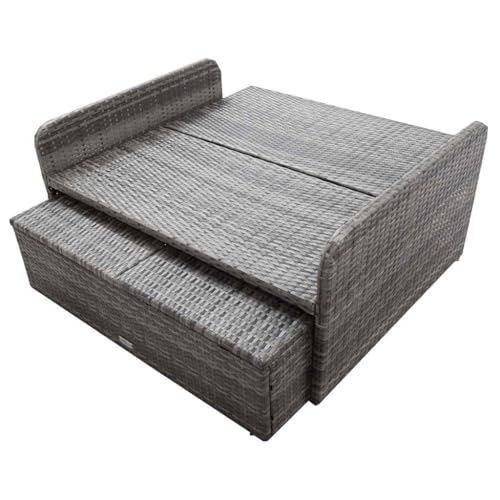 vidaXL Set de Muebles de Jardín 2 Piezas y Cojines Conjunto Casa Patio Aire Libre Terraza Sofá Mesa Tablero Sillas Sillón de Ratán Sintético Gris - imagen 5
