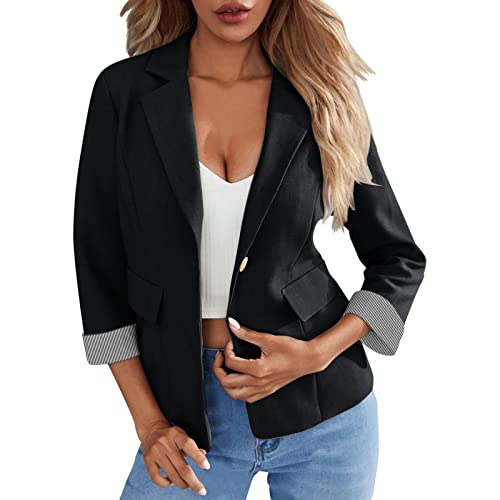 Manteau femme col en V avec poches latérales pratiques lot de 3 vestes noires XL