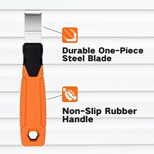 Image of Vinyl Siding Removal Tool with Extra Long Handle- Steel Blade Non-Slip Grip Handle for Installation and Removal Tool Avoid Damaging Vinyl Siding Tool (1)