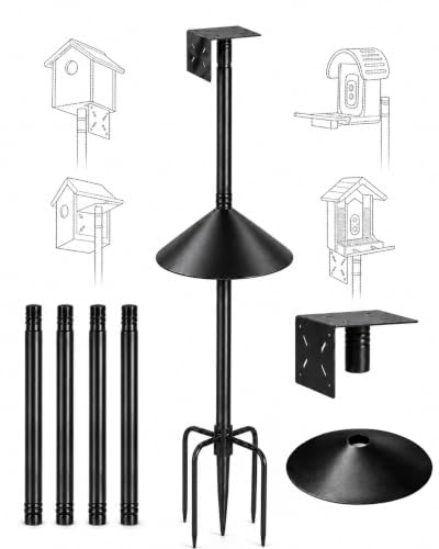 Bird Feeder Pole Kit with Squirrel Baffle