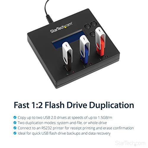 Image of StarTech.com Standalone Dual Bay M.2 SSD /HDD Duplicator + USB Flash Drive Duplicator /Cloner /Eraser