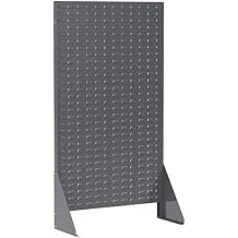 Akro-Mils 30661 Heavy Duty Single-Sided Steel Louvered Panel Standing Storage Rack Garage Organizer for Mounting AkroBin Storage Bins, 36-Inch L x 13-Inch W x 66-Inch H, Grey