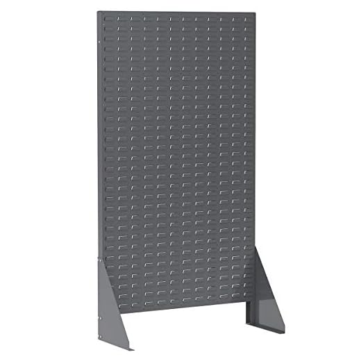 Akro-Mils 30661 Heavy Duty Single-Sided Steel Louvered Panel Standing Storage Rack Garage Organizer for Mounting AkroBin Storage Bins, 36-Inch L x 13-Inch W x 66-Inch H, Grey