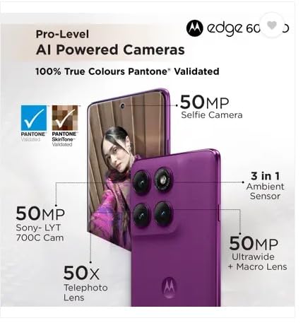 Image of Motorola Edge 60 Pro (Pantone Sparkling Grape, 512 GB) (16 GB RAM)