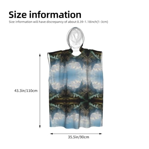 Poncho léger en microfibre imprimé montagnes célèbres pour adulte