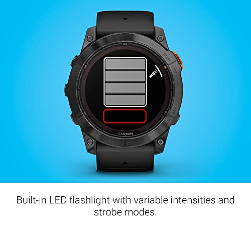 Image of Garmin fēnix 7X Pro Solar, Multisport GPS Smartwatch, Built-in Flashlight, Solar Charging Capability, Black