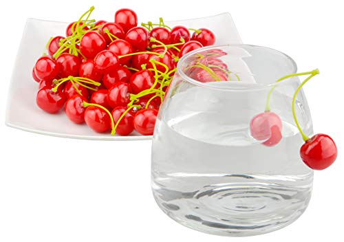 Jedfore Pack Of 80 Artificial Lifelike Simulation Small Red Cherries Fake Fruit Model Home House Kitchen Party Decoration Desk Ornament #TOP2