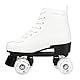 XUDREZ Rollschuhe Doppelreihig PU Leder Rollschuhe Verstellbar Klassisch High-Top Rollschuhe für Anfänger Jungen Mädchen Indoor & Outdoor