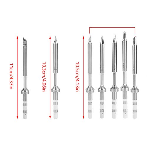 Image of Oumefar TS100 Soldering Iron Tips, 7 Types Mini Stainless Steel Soldering Iron Tips, Pen Type Soldering Iron Tips Replacement Kit for TS100 Soldering Iron(TS-I)