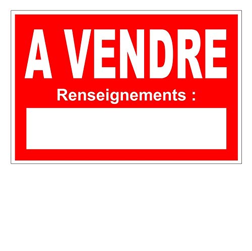 Bon'impression Panneau Immobilier A Vendre - Panneau A Vendre - Pancarte A Vendre - Panneau Vente Immobiliere 300 x 200 mm - Fourni avec 4 Trous Cover
