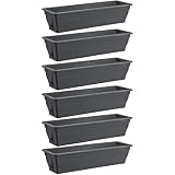 6 jardineras para balcón, 80 cm, almacenamiento de agua, 18 L, color antracita