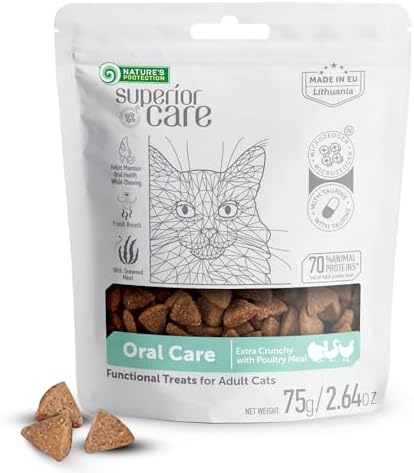 Nature's Protection Cat Dental Treats - Crunchy Oral Care Chews f...