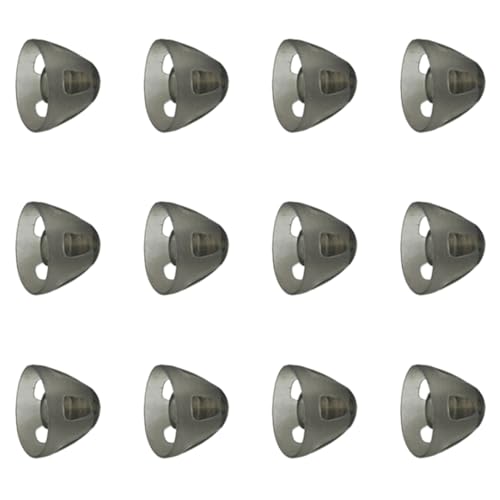 12 almohadillas para audífonos de repuesto, de silicona suave con capa negra, accesorios de 12 mm para pérdida auditiva moderada en personas mayores
