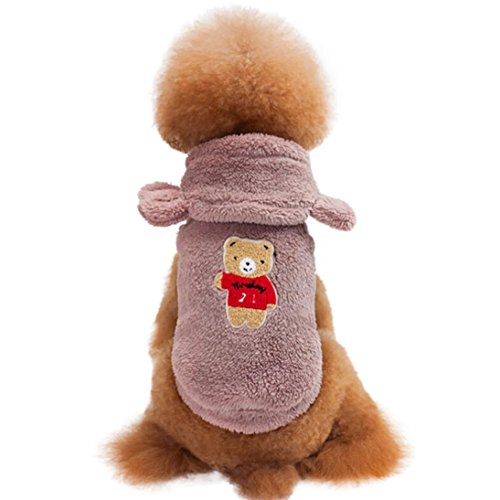 Angelof Vetement Chien/Chat Manteau Hiver Chien Hoodies Pull Choit Au Crochet Habits pour Chien (S, Violet)