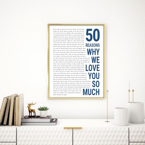 50 Reasons Why We Love You So Much Custom Framed