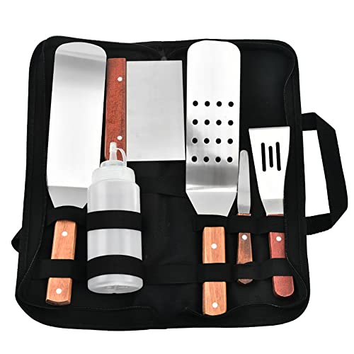 DarkSwan Ensemble d'accessoires pour grill de barbecue, accessoires de plaque de cuisson, kit d'accessoires pour grille de barbecue avec grattoir, spatule, spatule et bouteilles Cover