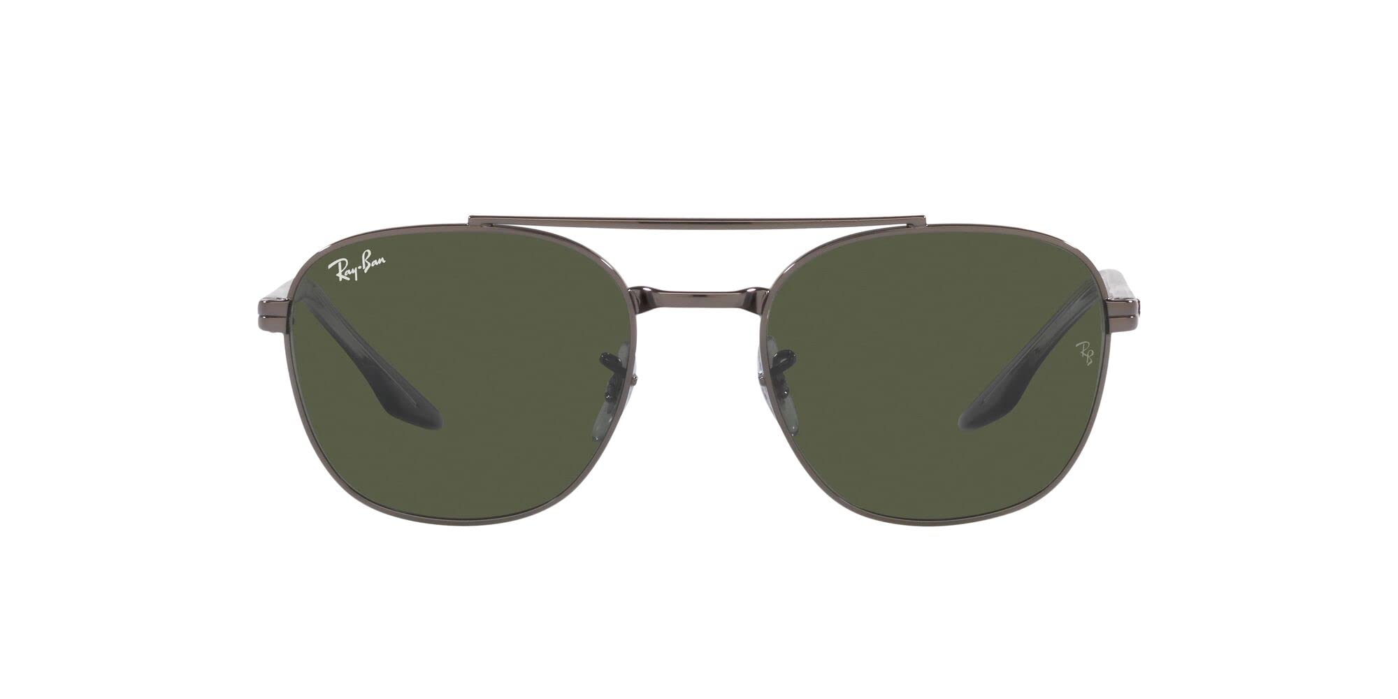 Ray-Ban Rb3688 Square Sunglasses Gunmetal/Green 55 Millimeters