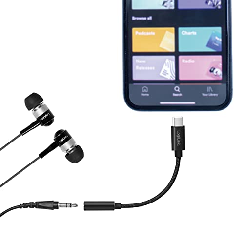 Logilink UA0398 USB Type-C to 3.5 mm Jack Adapter Cable (Male/Female), Length: 13 cm, black - Image 2