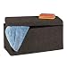 Produktbild Relaxdays Sitzbank, mit Stauraum, faltbar, gepolstert, mit Trennwand, 84 l, Flur, Schlafzimmer, Truhenbank, braun-grau