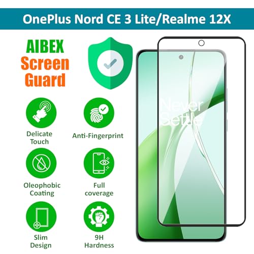 Image of AIBEX Military-Grade Tempered Glass Screen Protector Compatible for Oneplus Nord CE 4 5G / Oneplus Nord 4 5G with Edge to Edge Coverage and Easy Installation kit