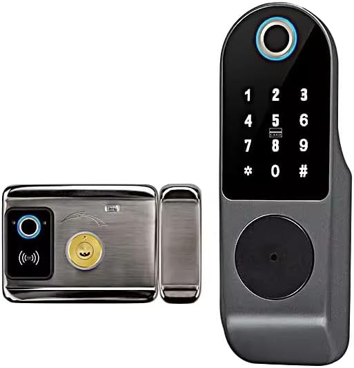 Generic Cerradura de puerta de hierro Courtyard electrónica doméstica cerradura de puerta de huella digital cerradura de borde de puerta