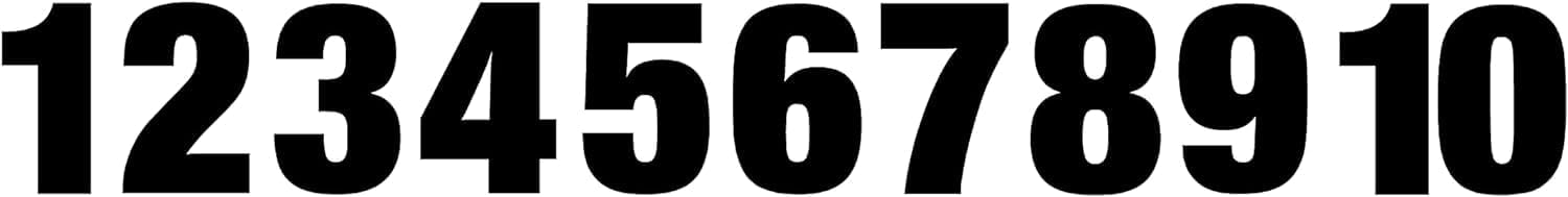 1-10 Matte Black Vinyl Number Stickers (1 of Each Number) - Choose Size from 1" to 10" (V653) (10")